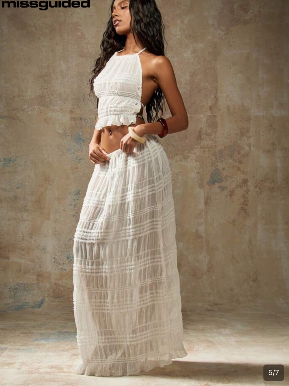 SOLD // Missguided Two Piece White Ruffle Set - Picture 4 of 10